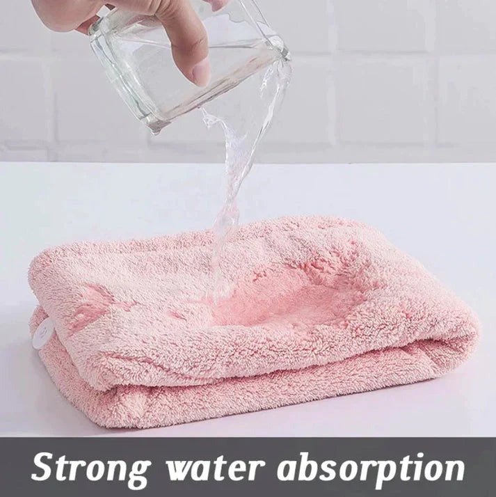 Imported Turby Towel Bath Towel – Super Absorbent & Quick-Drying Hair Cap (Random Color, 65cm)