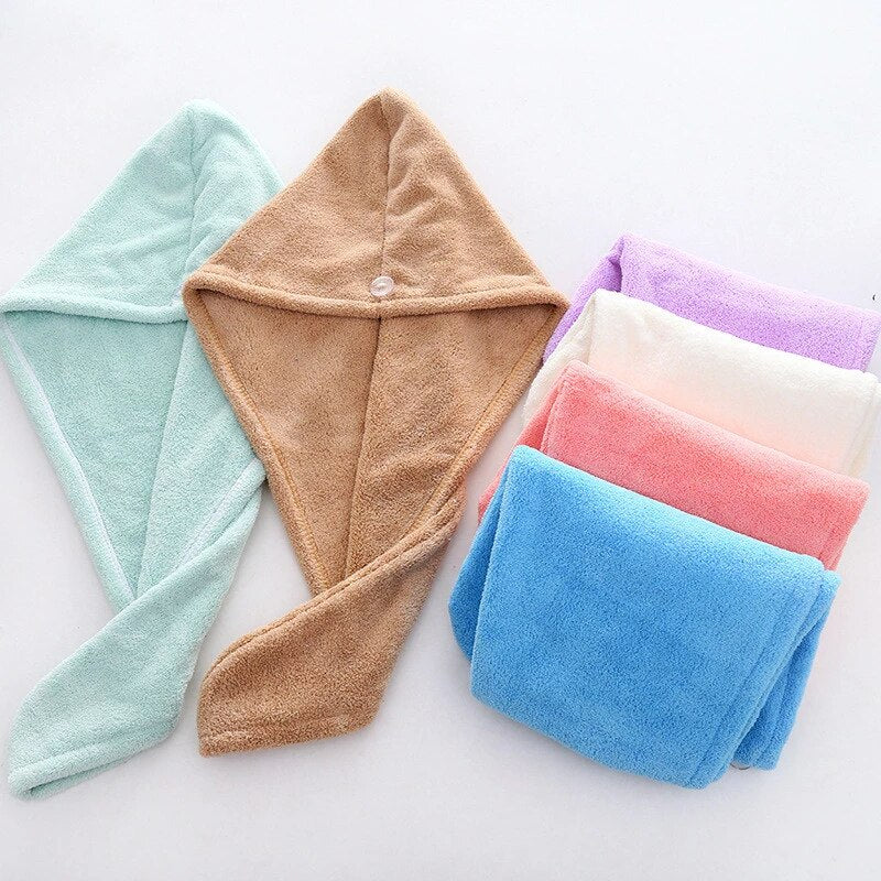 Imported Turby Towel Bath Towel – Super Absorbent & Quick-Drying Hair Cap (Random Color, 65cm)