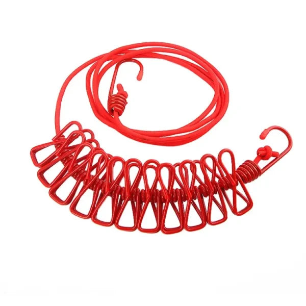 Clip & Hang 185cm Portable Clothesline – Windproof & Travel-Friendly