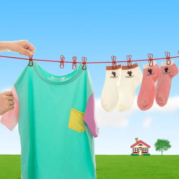 Clip & Hang 185cm Portable Clothesline – Windproof & Travel-Friendly