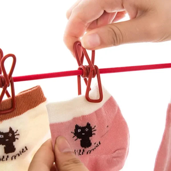 Clip & Hang 185cm Portable Clothesline – Windproof & Travel-Friendly