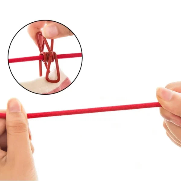 Clip & Hang 185cm Portable Clothesline – Windproof & Travel-Friendly