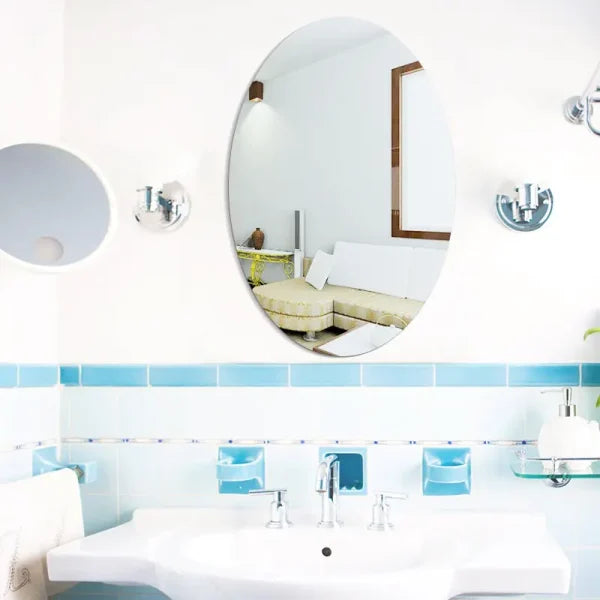 Oval Acrylic Mirror Wall Sticker – Stylish & Easy-to-Apply Decor
