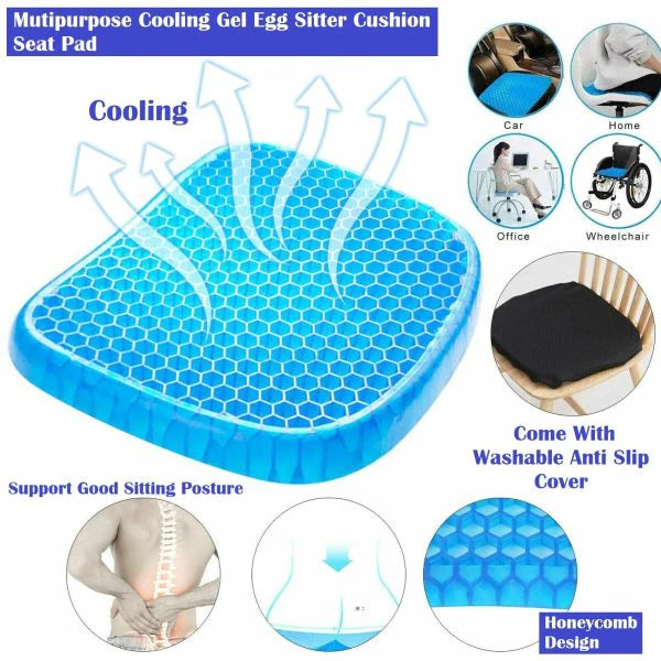 Non Slip Egg Sitter Gel Seat Cushion Soft Sitting Support Pad Cushion For Car And Office Chair Seat